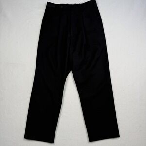 ADNYM Atelier Pants Womens 26 Black Pleated Wool Blend Tapered Dress Ankle